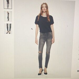 Mother denim- high waisted  looker dagger ankle gray- a lacey saloon size 31